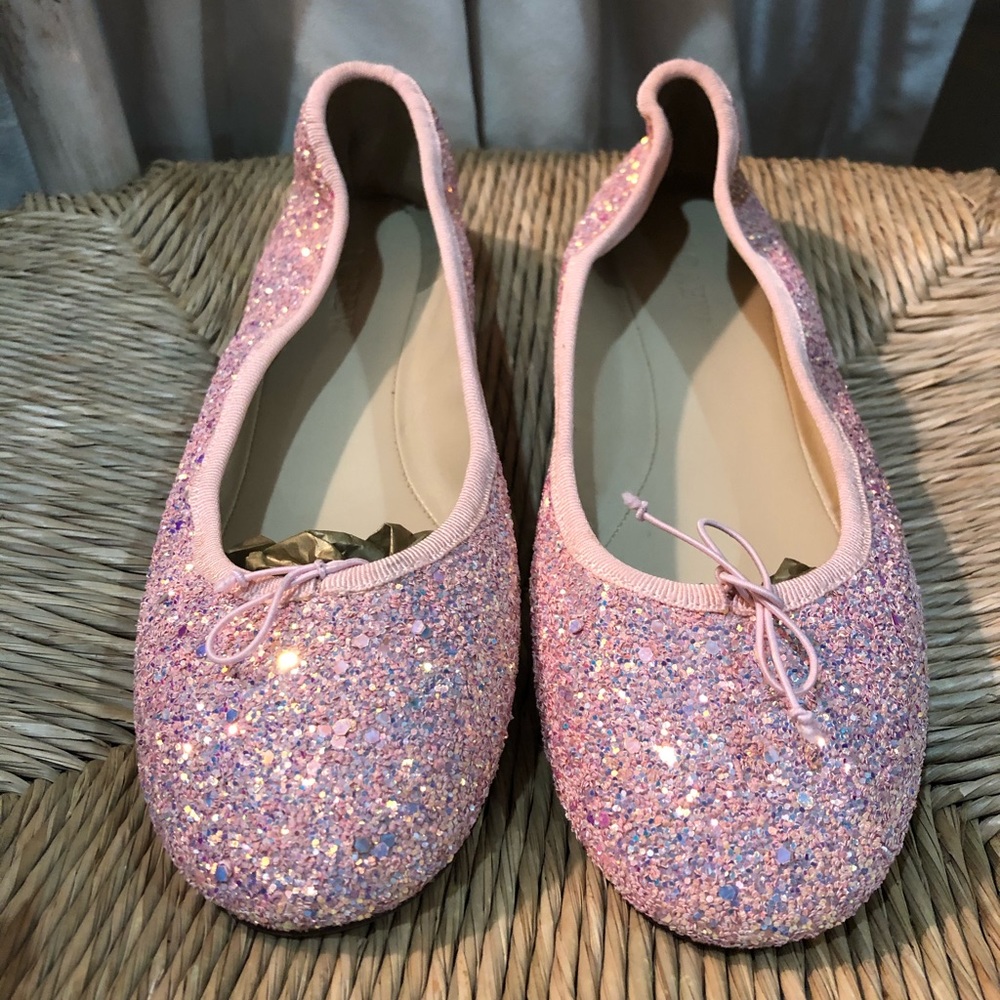 J.Crew Glitter Ballet Shoes size 9